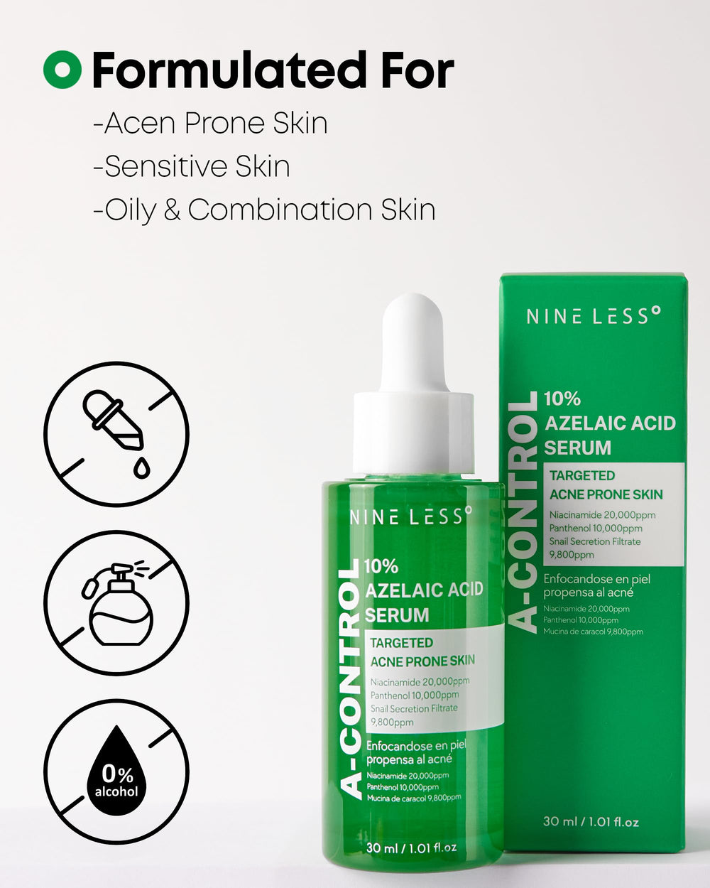 Serum absorbed on skin showing calmer, balanced texture.