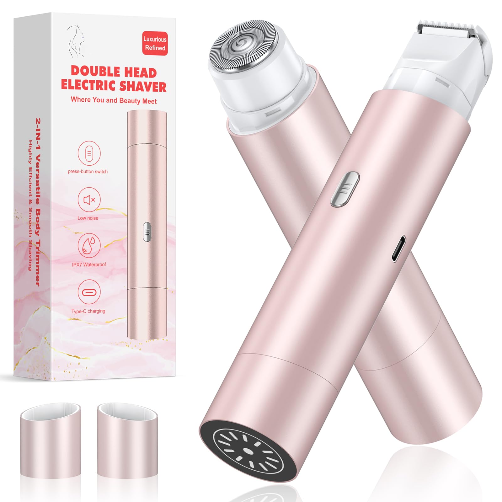 NIPOO Bikini Trimmer con doble cabezal para recorte suave y preciso.