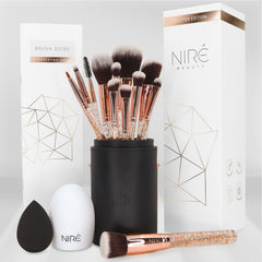 Niré: conjunto de 15 brochas de maquillaje con estuche para uso diario