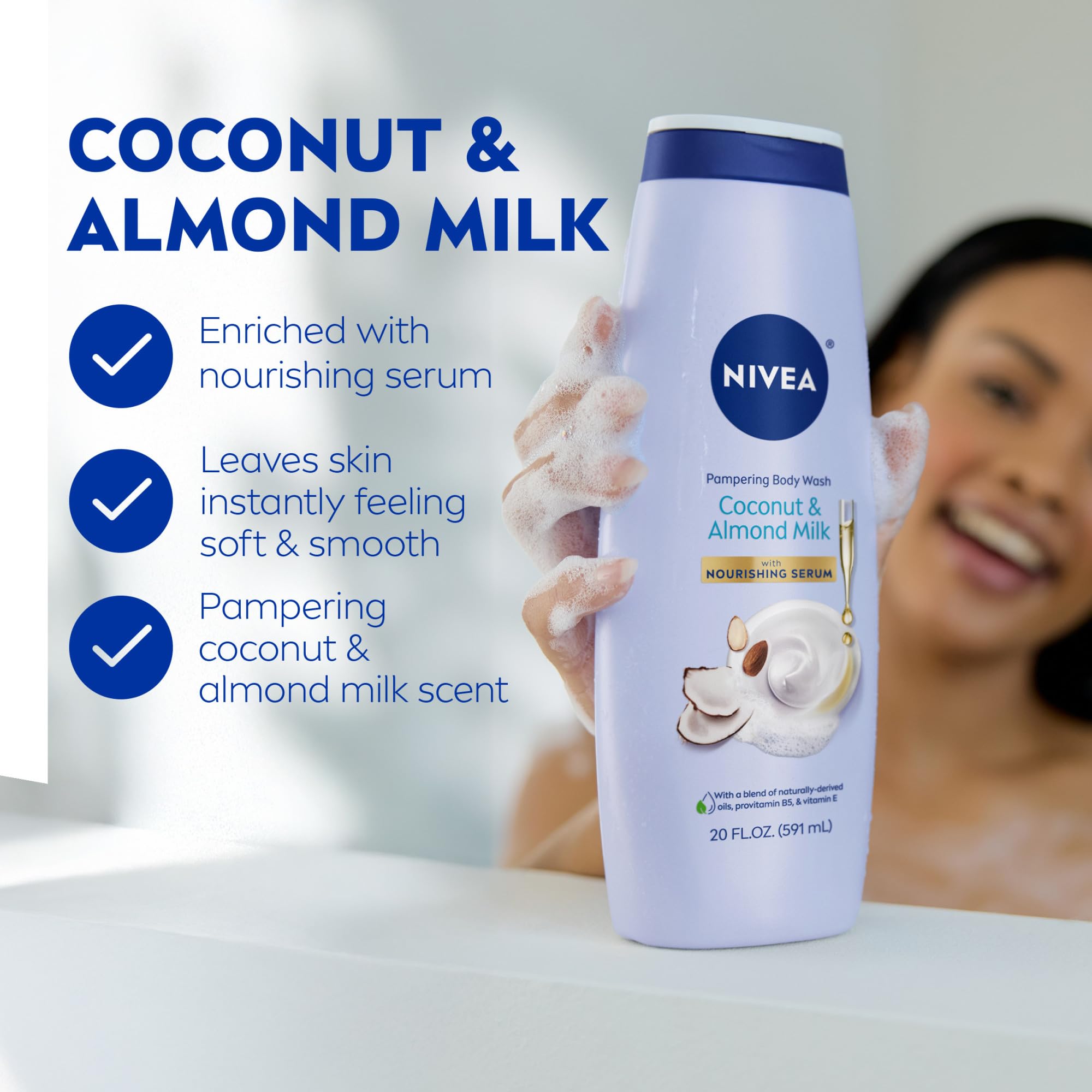 NIVEA: primer plano del suero nutritivo y su textura sedosa.