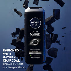 NIVEA MEN carbón activado retira suciedad e impurezas con facilidad.