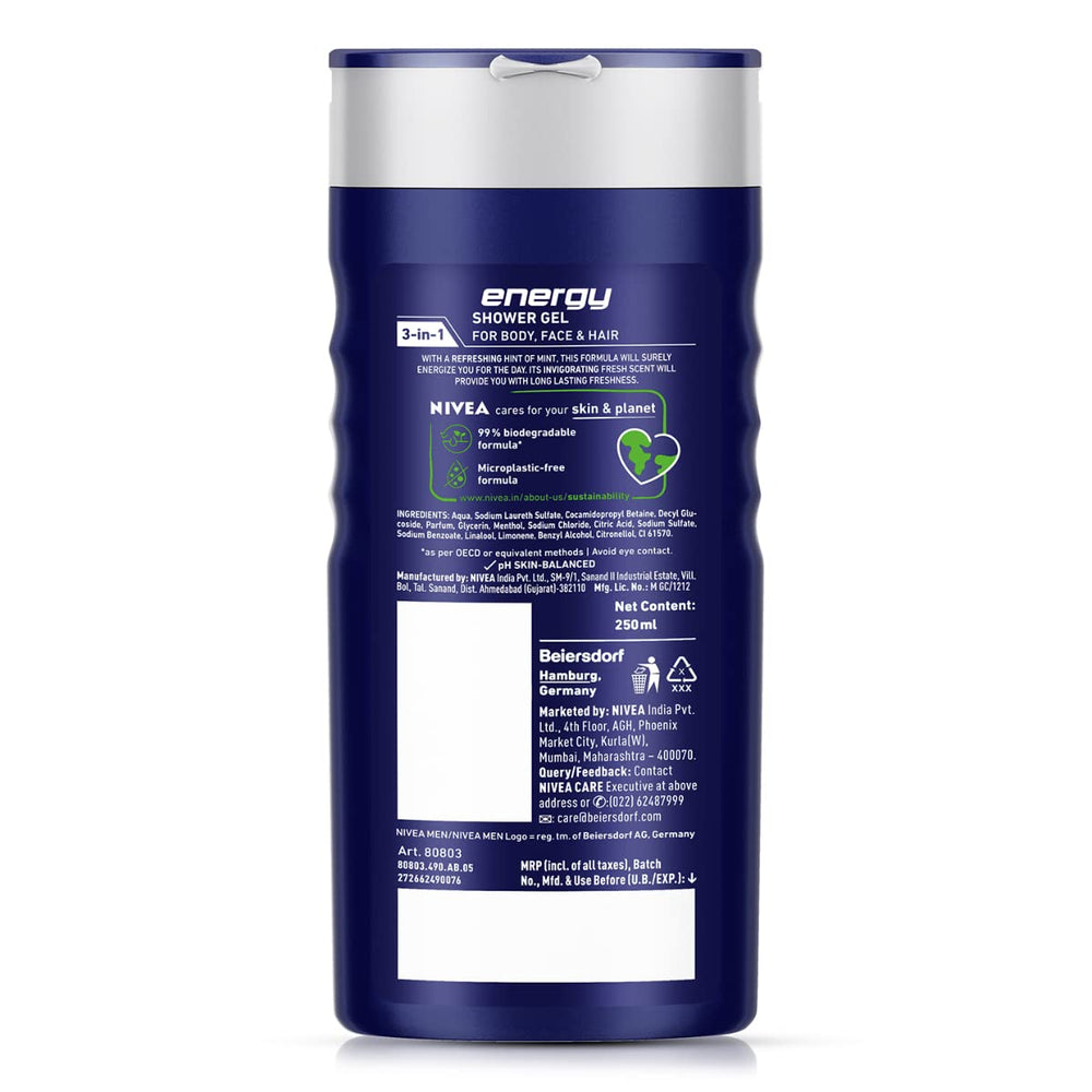 NIVEA Men Energy: botella sobre lavabo para iniciar la rutina