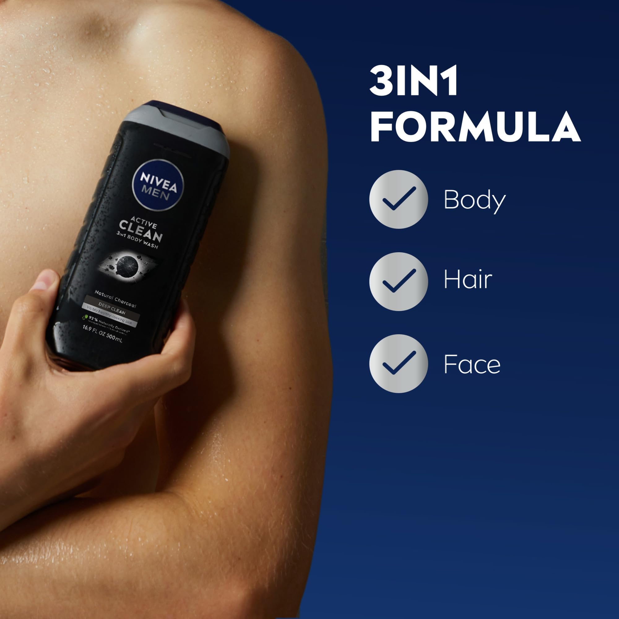 NIVEA MEN espuma con textura cremosa para rostro y cuerpo.
