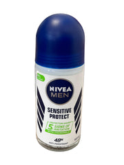 NIVEA MEN Sensitive Protect 48H desodorante, aplicación para mantener la piel seca y cómoda.