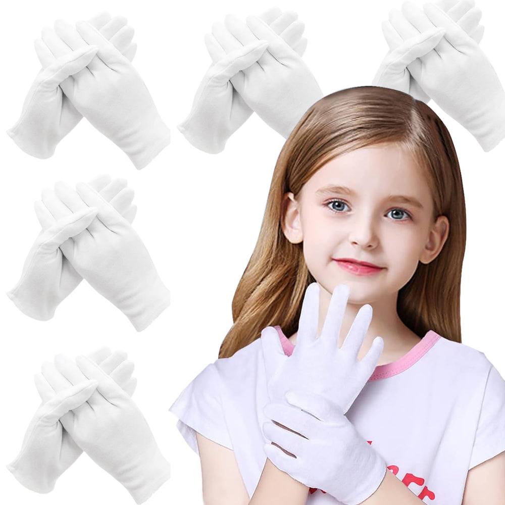 NJDGF guantes de algodón blancos para manos secas, suaves y transpirables.