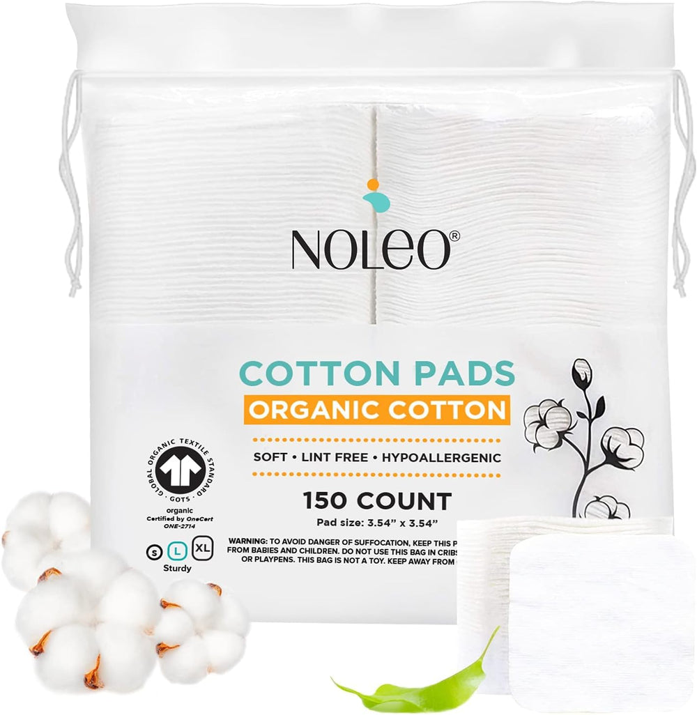 NOLEO discos de algodón grandes para limpieza facial suave