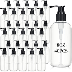 Norme botellas vacías con bomba de 8 oz, transparentes y adecuadas para cosméticos y viaje