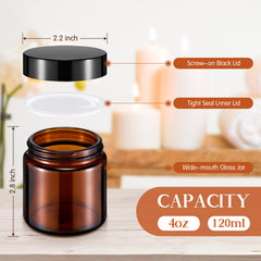 Norme frascos de vidrio 4oz ámbar con tapa hermética para cremas