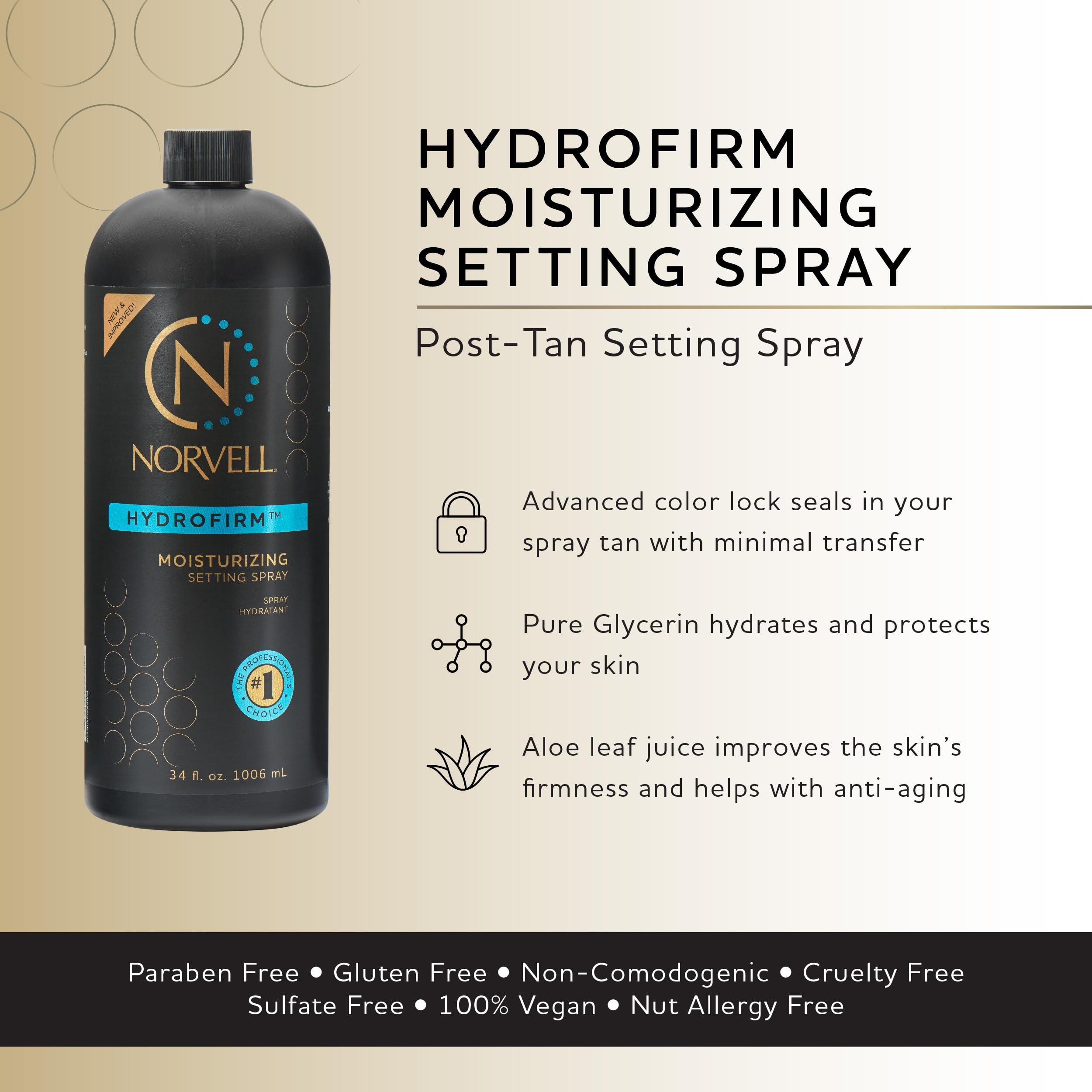 Norvell Hydrofirm botella spray: aplicación suave que hidrata y fija el bronceado