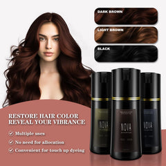 Nova Shampoo foam-on-hair for even coverage during processing.