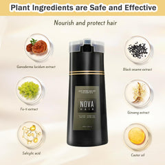 Nova Hair Dye Shampoo easy application with gloves delivers quick, mess-free coloring