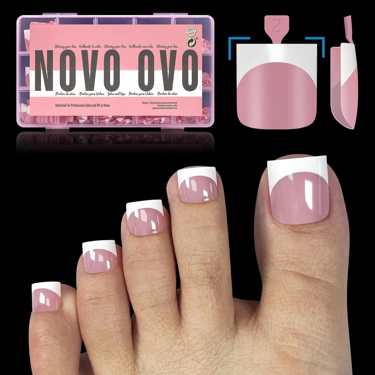 NOVO OVO Francesa: punta de pie, pedicure rápido en casa.