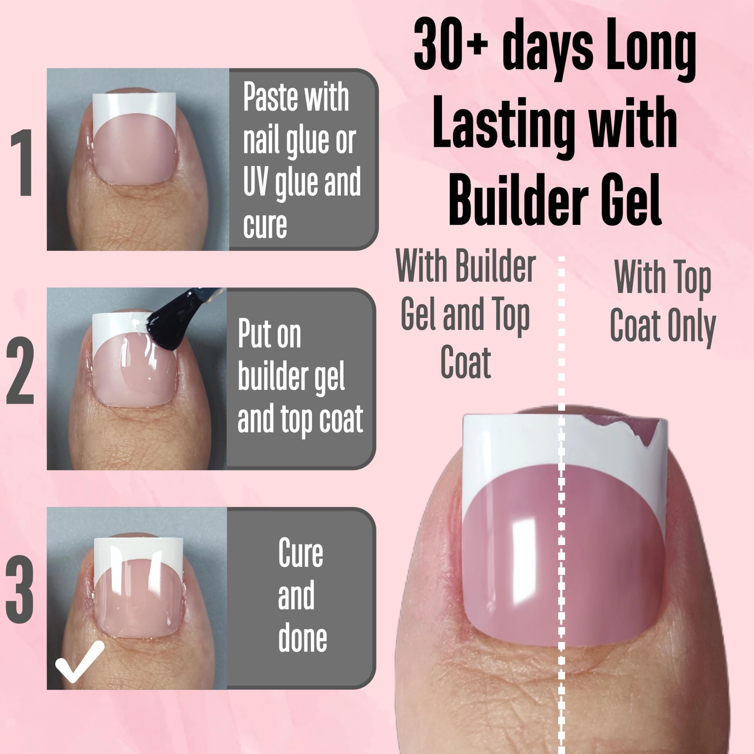 NOVO OVO uñas de pie con gel blando para fijación duradera