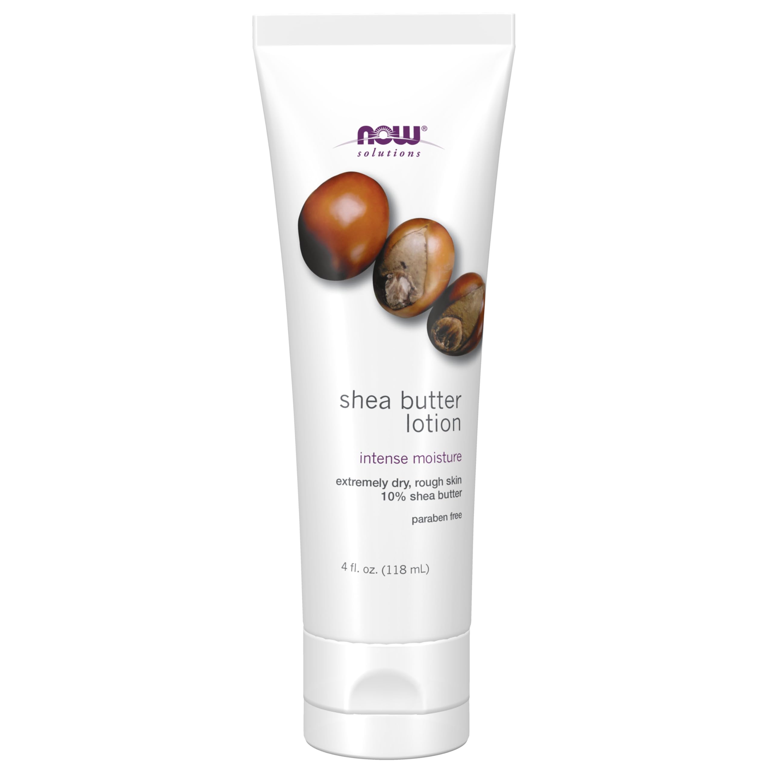 NOW Solutions Shea Butter Lotion bote de 4 oz para hidratación profunda de piel seca