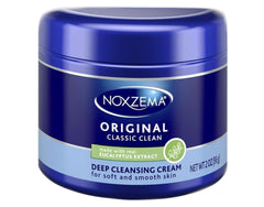 Noxzema crema limpiadora blanca en tarro para limpieza diaria suave.