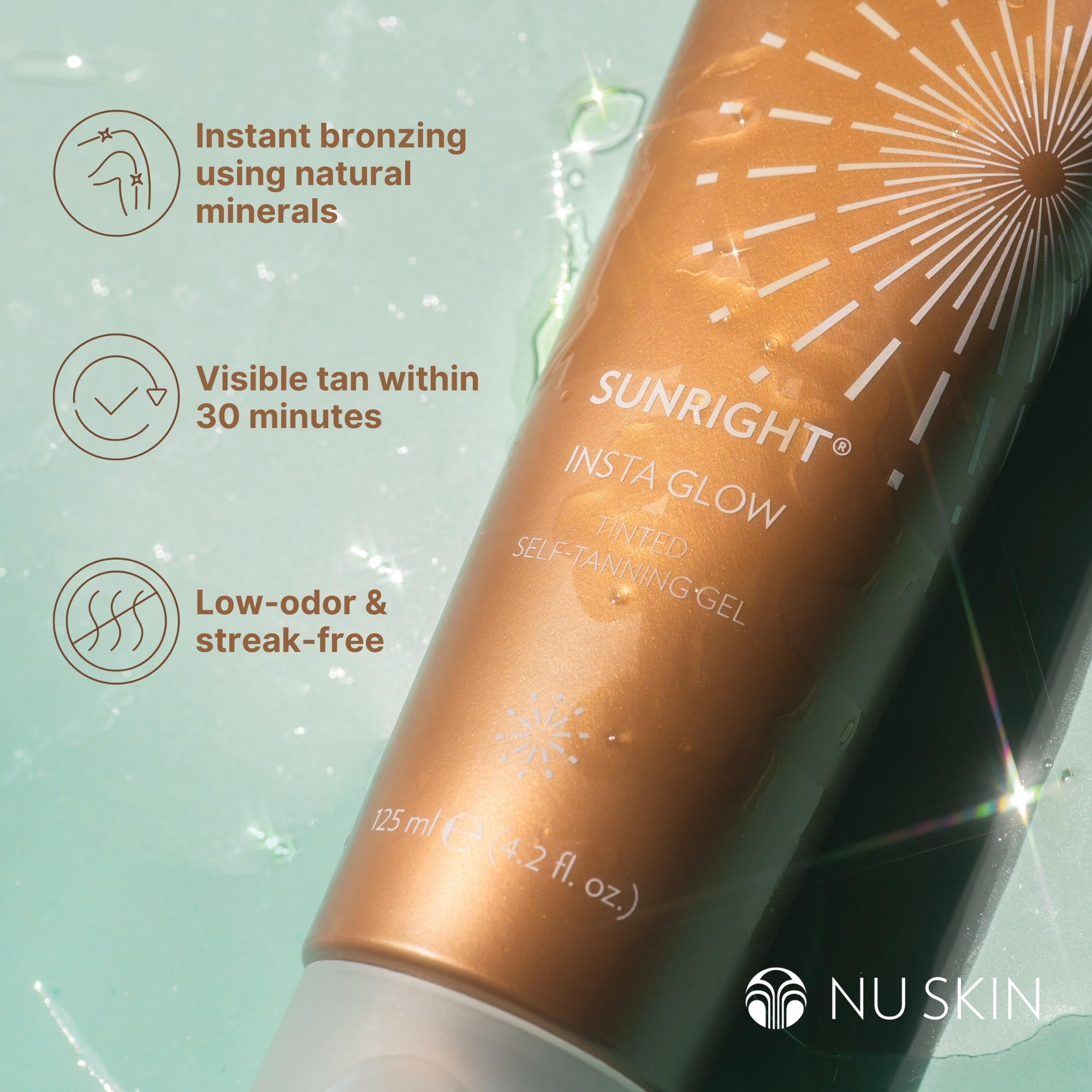 Nu Skin Sunright Insta Glow Gel autobronceador, aroma suave para uso diario