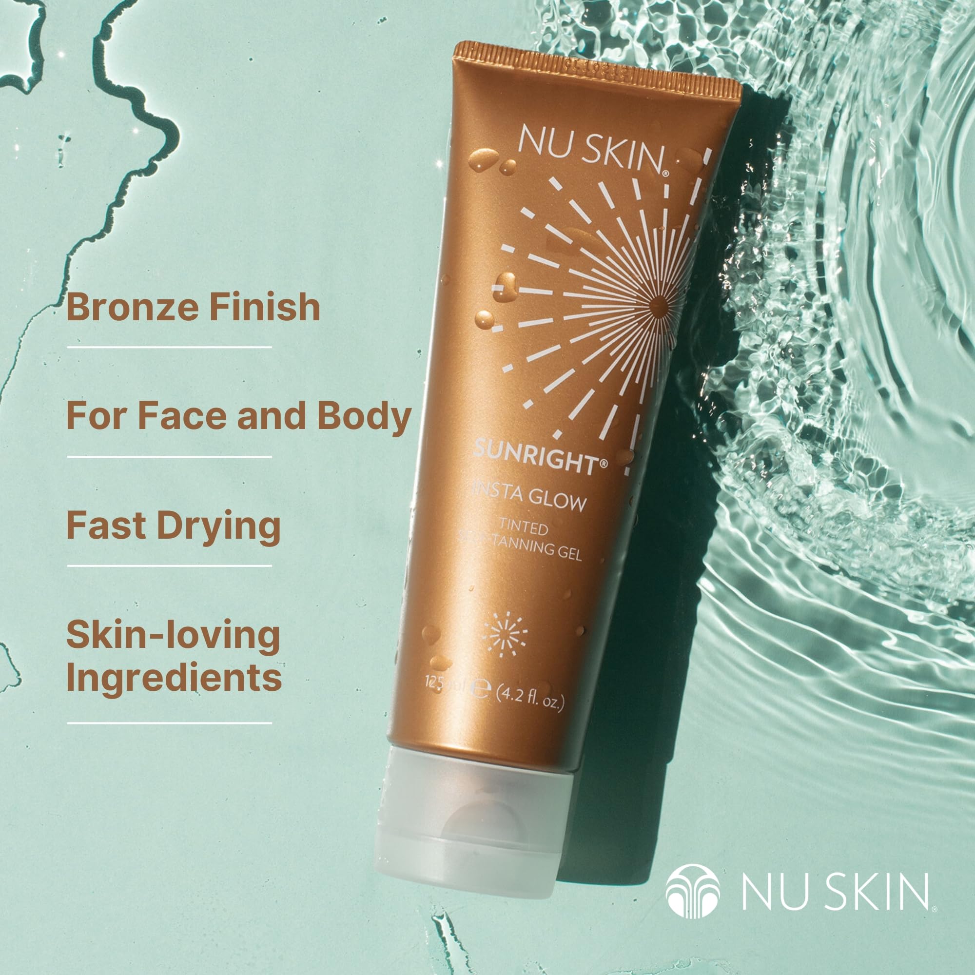Nu Skin Sunright Insta Glow Gel autobronceador, secado rápido para evitar manchas