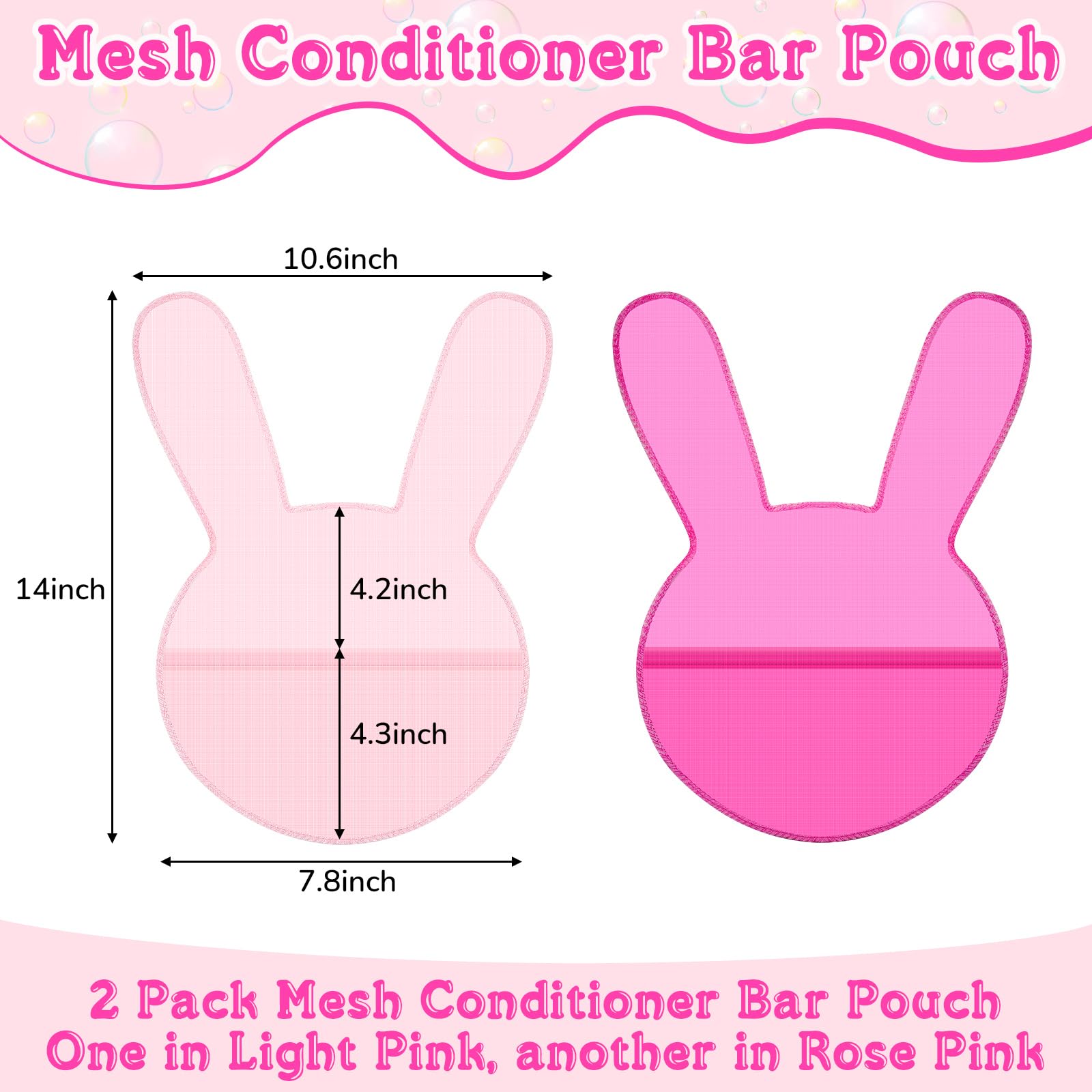 Nuanchu bolsa porta-jabon rosa suave, evita deslizamientos en la ducha.