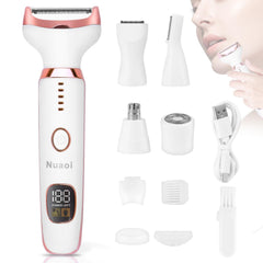 Nuaoi afeitadora eléctrica para mujer, cuerpo suave y piel tersa.