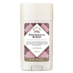 Nubian Heritage desodorante Patchouli Buriti: botella con protección de 24 horas.