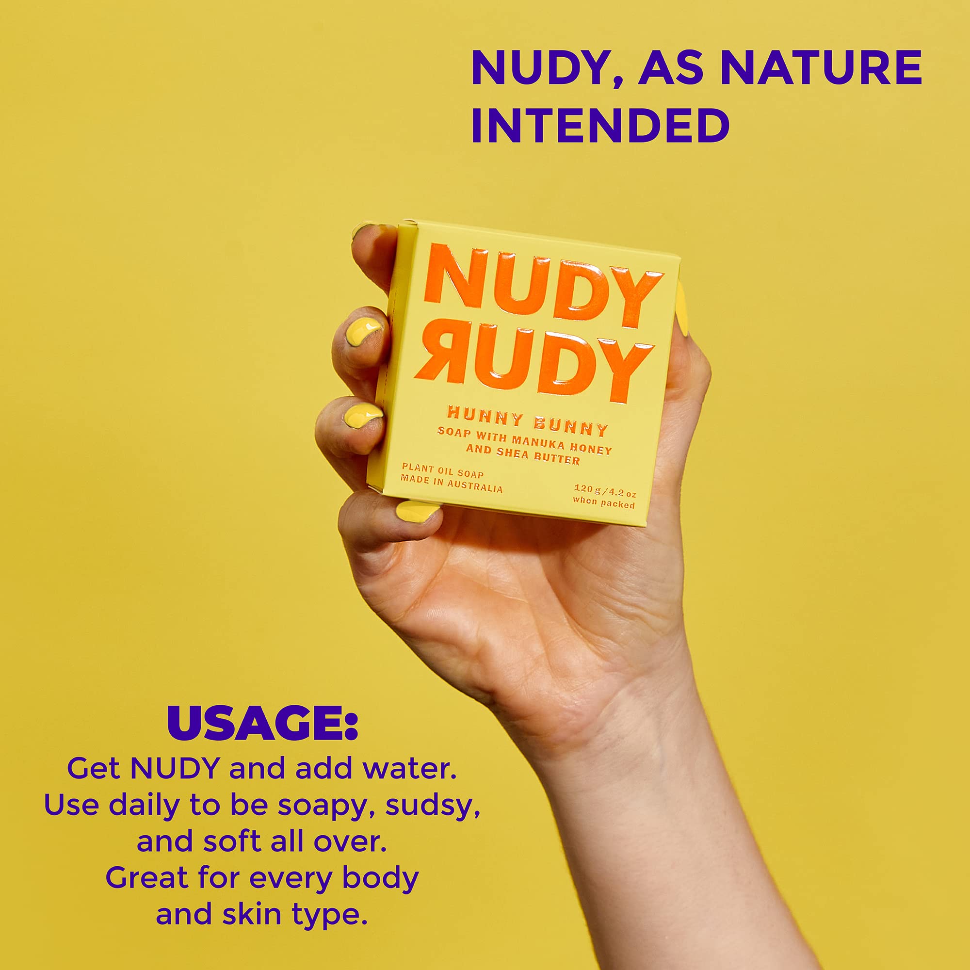 Nudy Rudy Hunny Bunny Sin químicos agresivos para una limpieza pura.