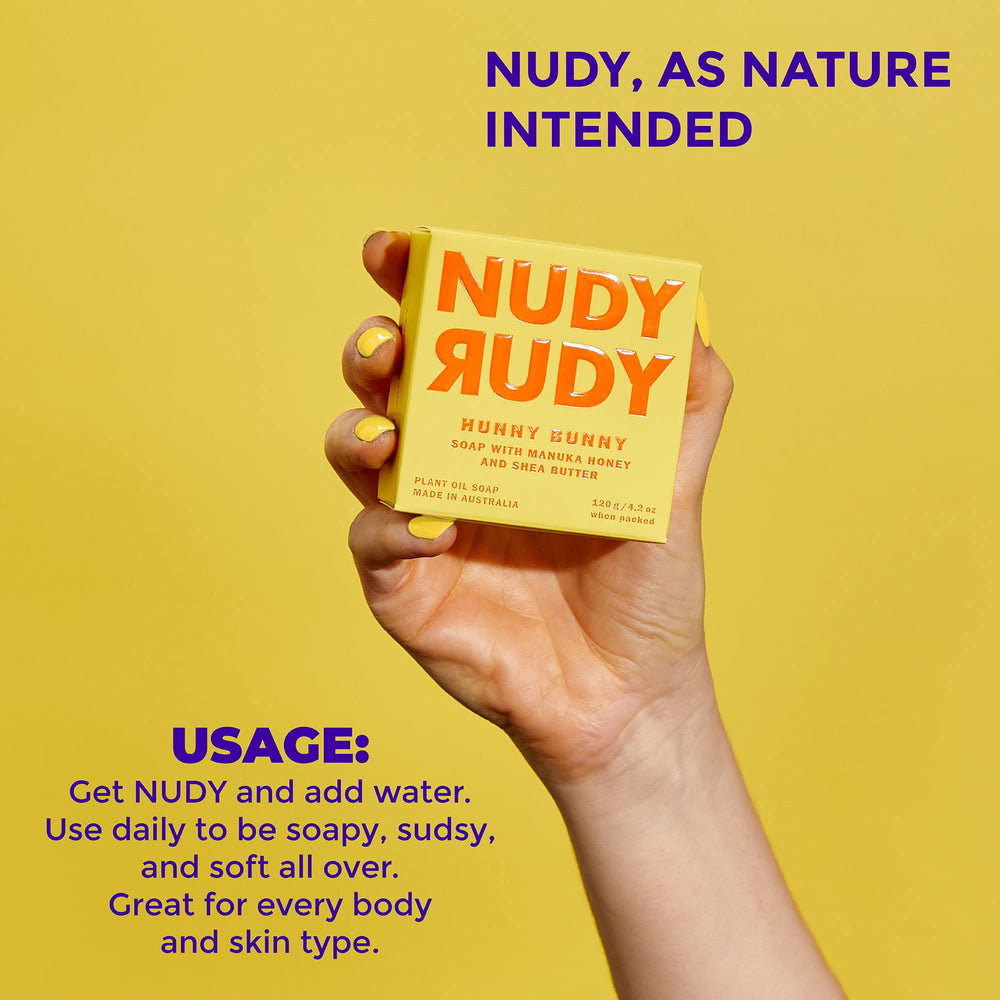 Nudy Rudy Hunny Bunny Sin químicos agresivos para una limpieza pura.