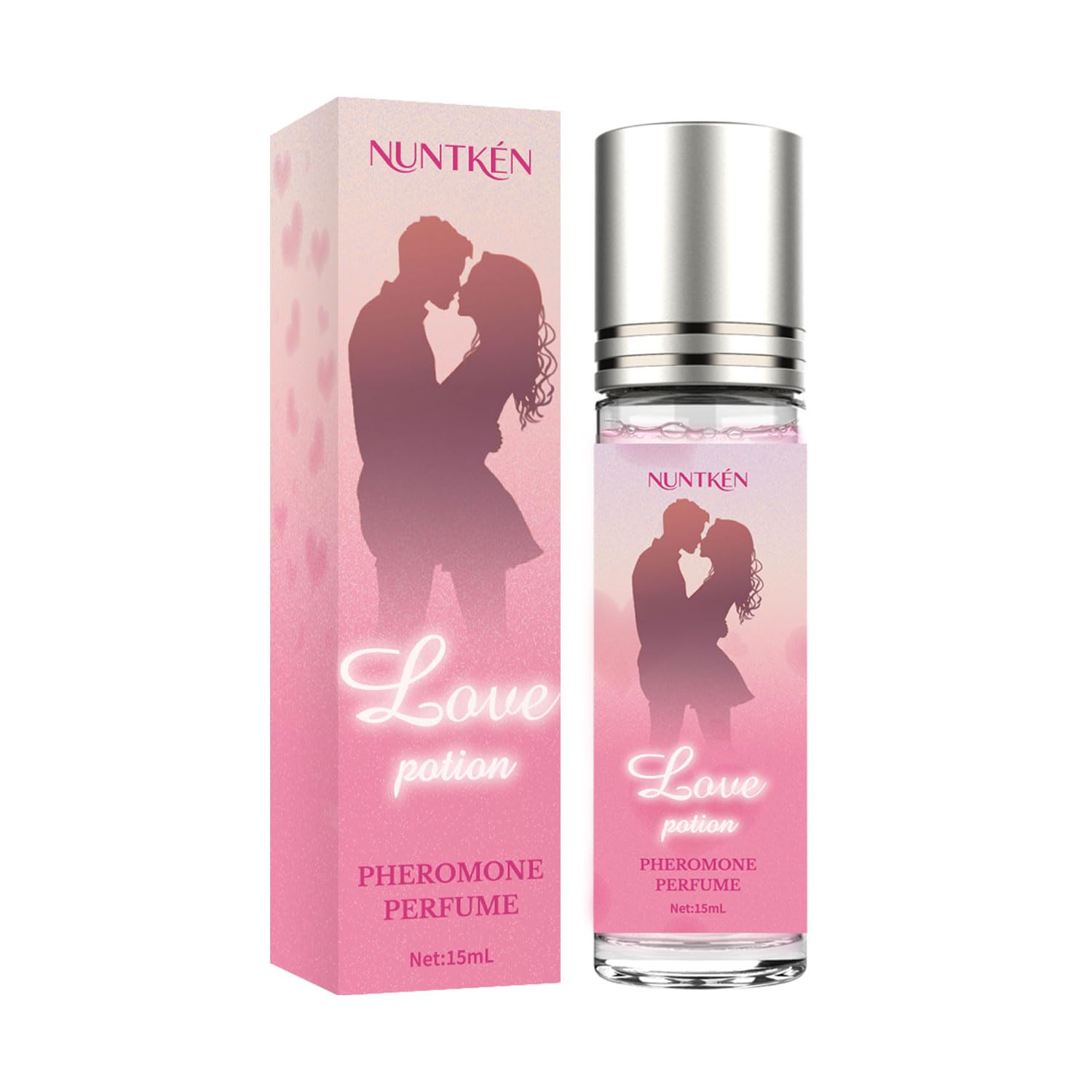 Frasco de NUNTKEN Phero Perfume en botella compacta para uso diario.
