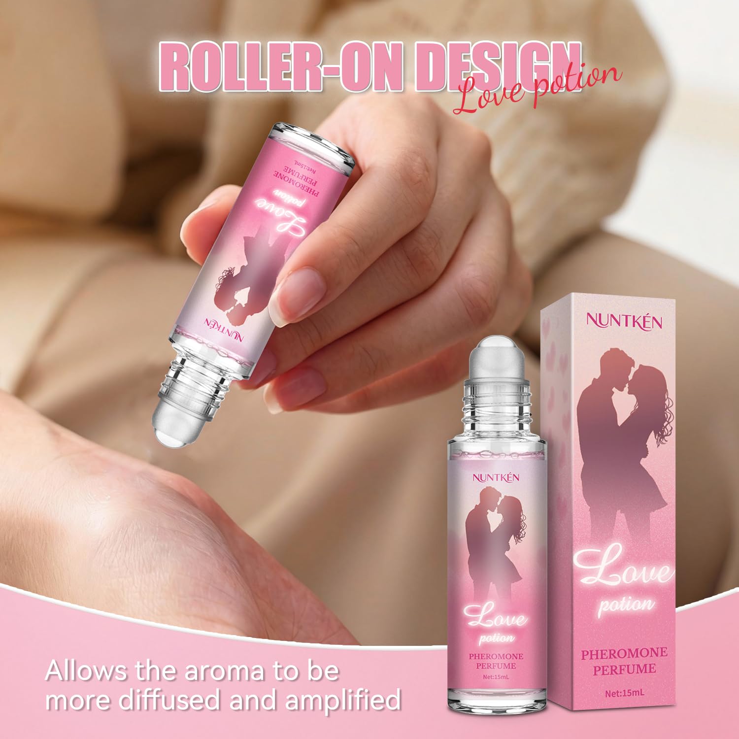 Dosis precisa con NUNTKEN Phero Perfume para retoques.