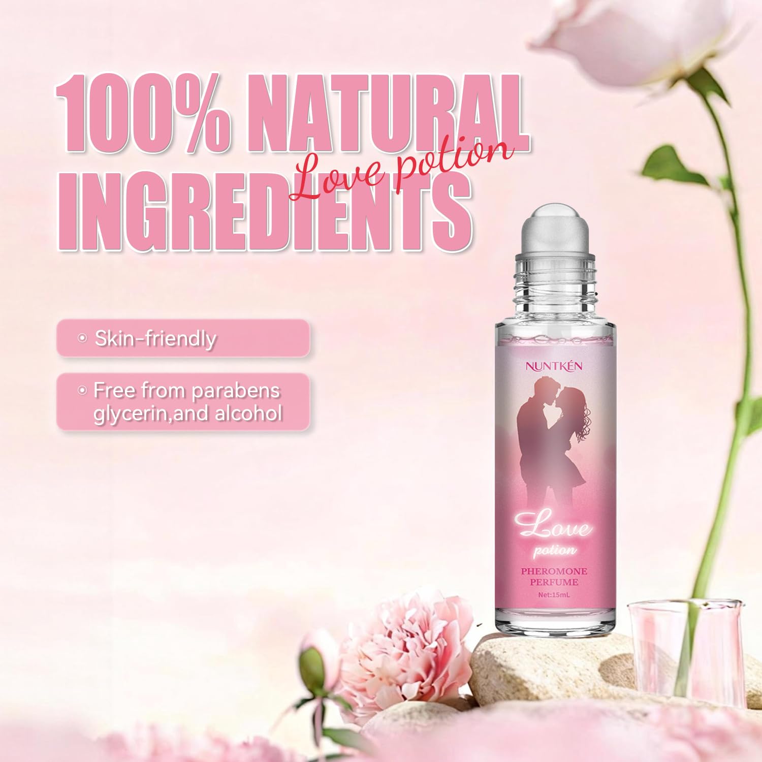 Notas olfativas de NUNTKEN Phero Perfume que se adaptan a la piel.