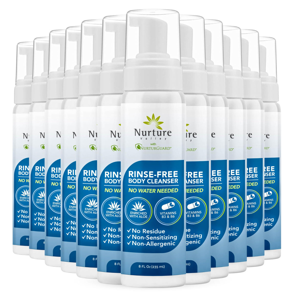 Nurture Valley limpieza sin enjuague en botella para uso rápido al aire libre