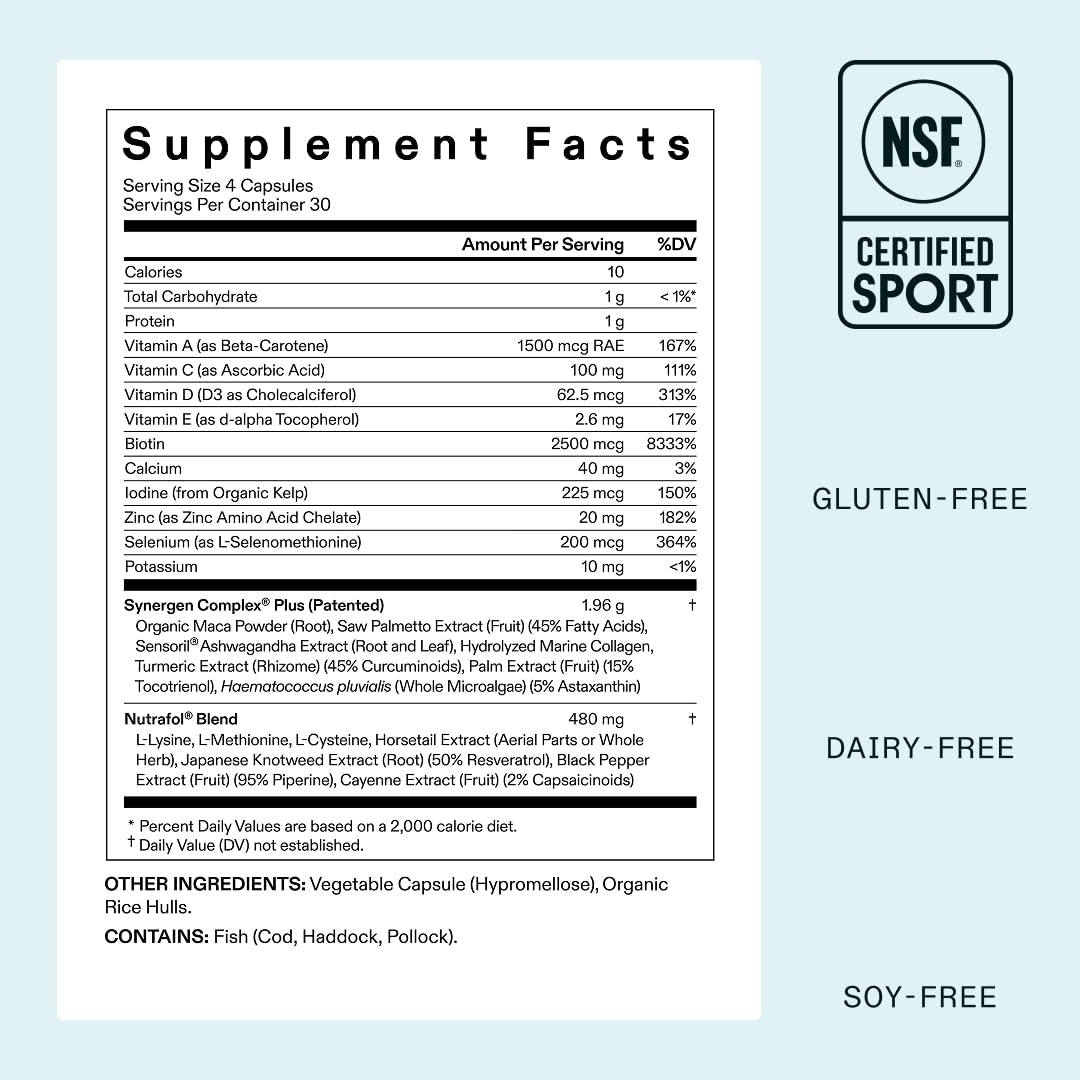 Nutrafol Balance, ingrédients ashwagandha: soutien potentiel au bien-être général.