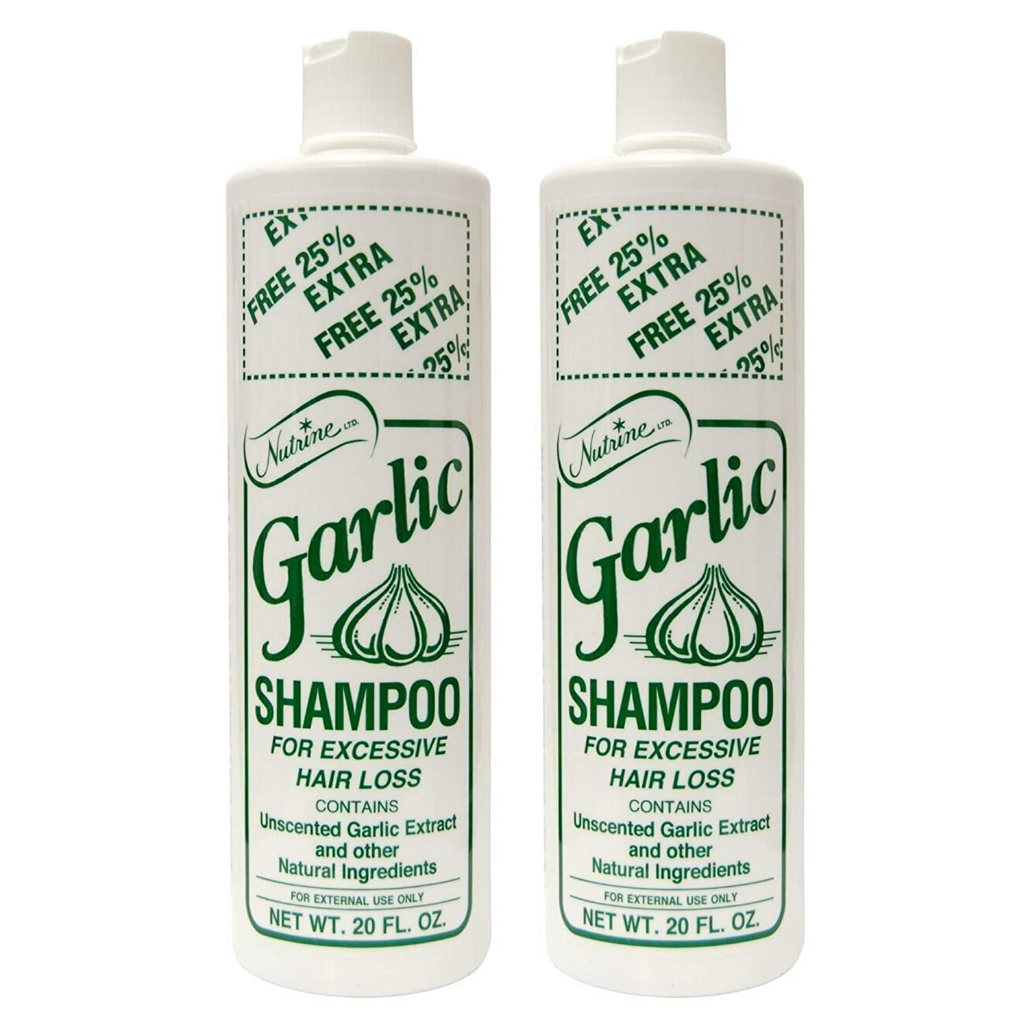 Nutrine champú de ajo sin aroma, botella vertiendo, para limpieza suave del cuero cabelludo