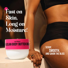 Textura satinada de Nutrius Berry Bliss que se absorbe rápidamente