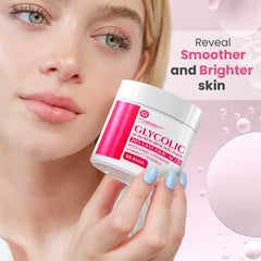 Discos exfoliantes Nuva Botanicals 20% glicólico aplicándose para renovar textura.