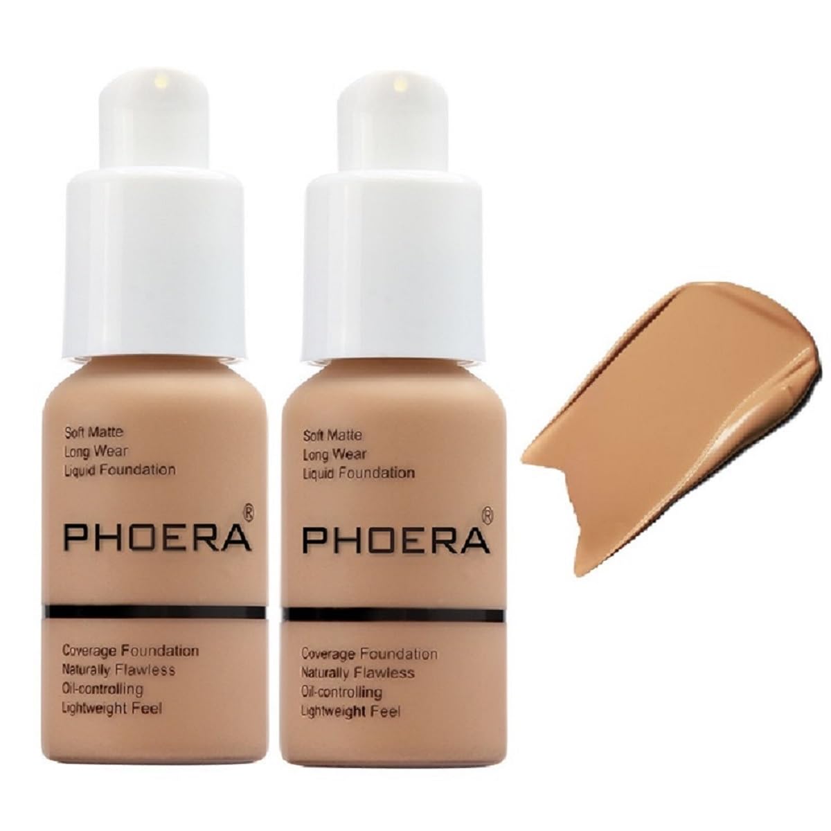 PHOERA Foundation 105 Sand en botella para tono uniforme en la piel.