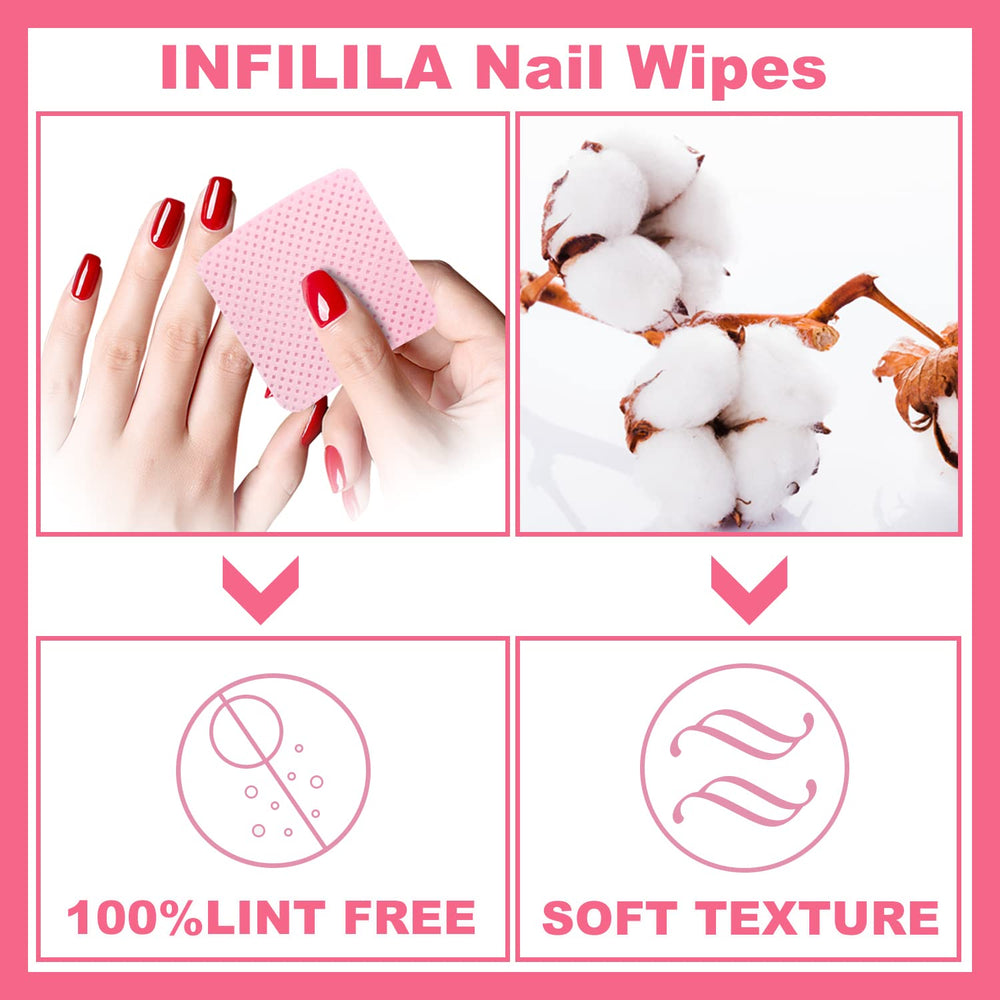 NXJ INFILILA – paquete compacto de toallitas para uñas sin pelusa, ideal para salones.