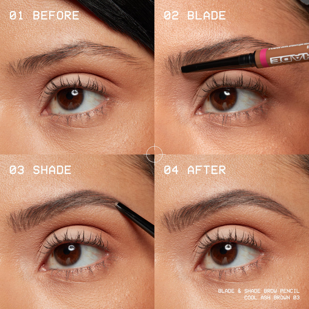 NYX Blade & Shade Brow Pencil application demo showing quick brow shaping.
