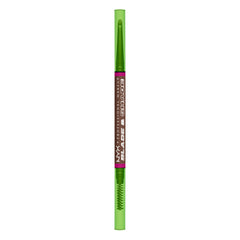 NYX Blade & Shade Brow Pencil close-up showing blade-thin strokes for precise brows.