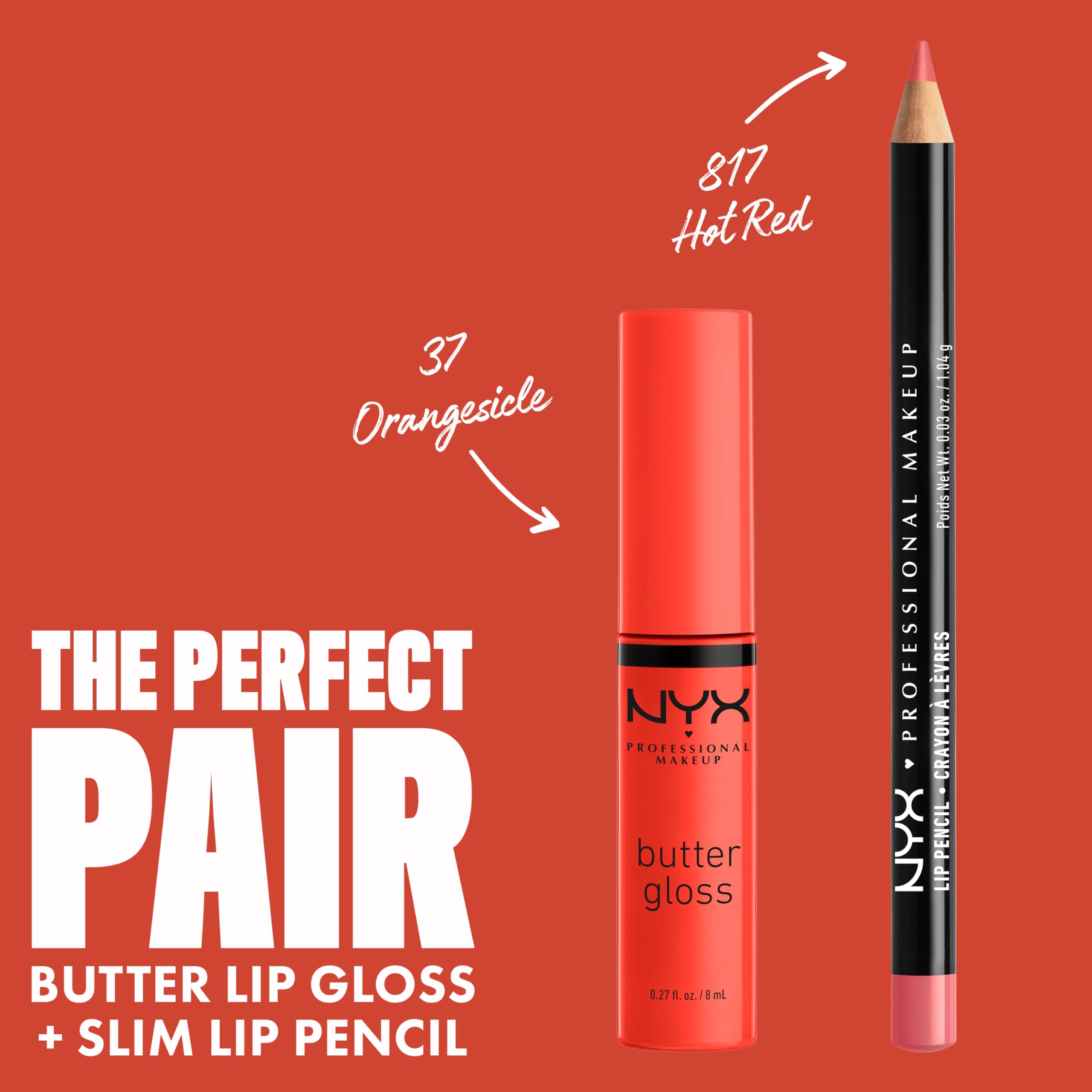 NYX Butter Gloss Orangesicle: brillo translúcido que realza los labios sin exceso.