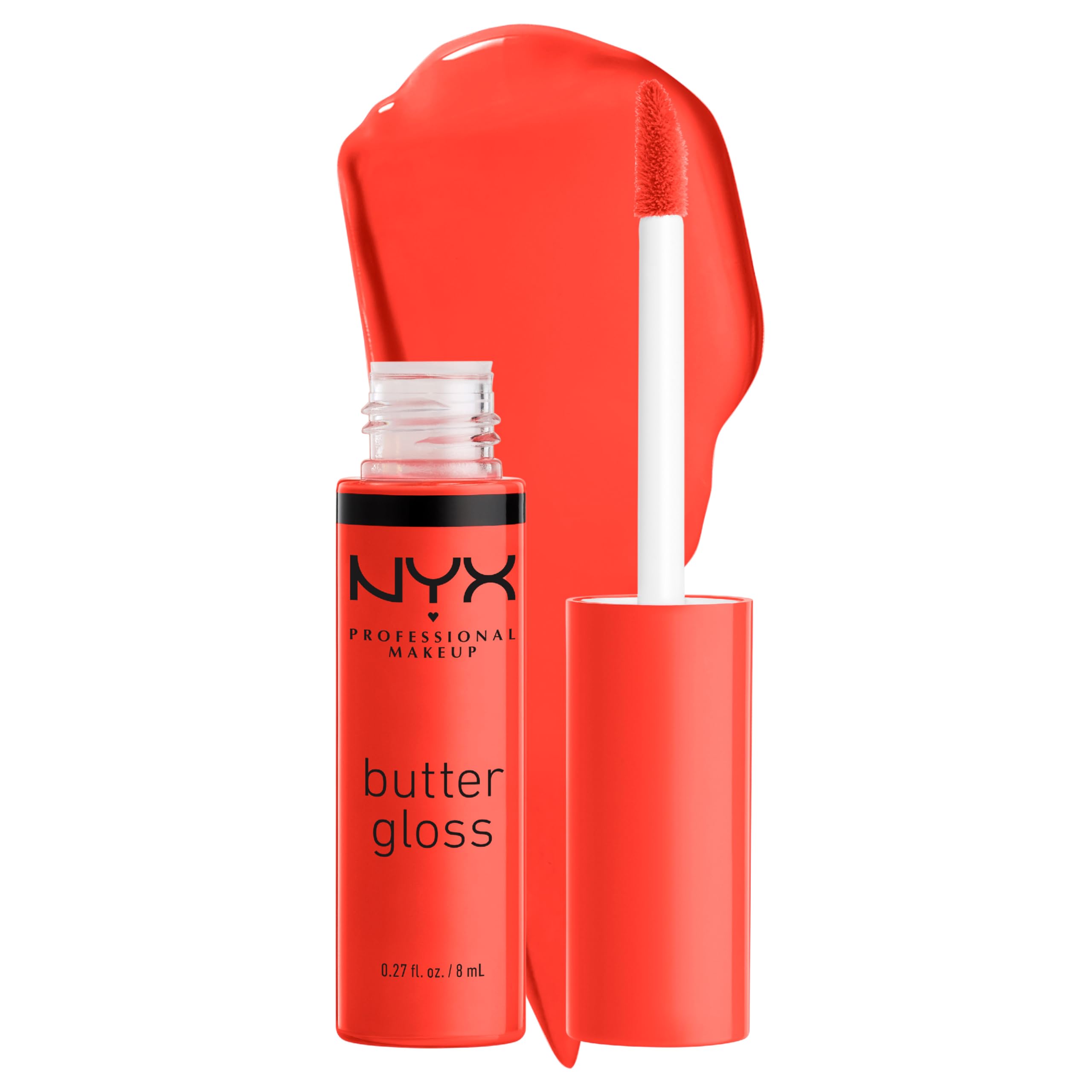 NYX Butter Gloss Orangesicle: aplicación suave para labios brillantes y confortables todo el día.
