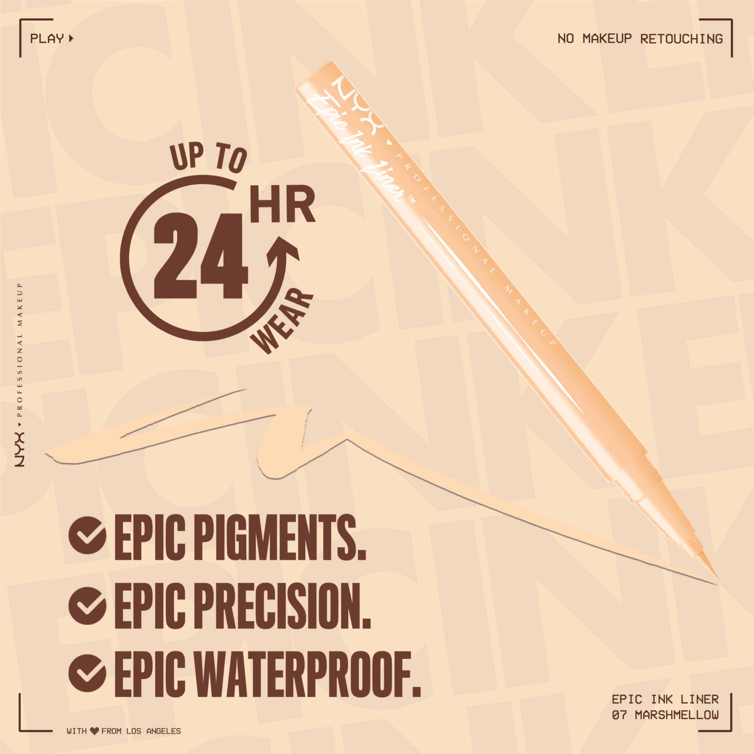 NYX Epic Ink Liner look cat-eye definido