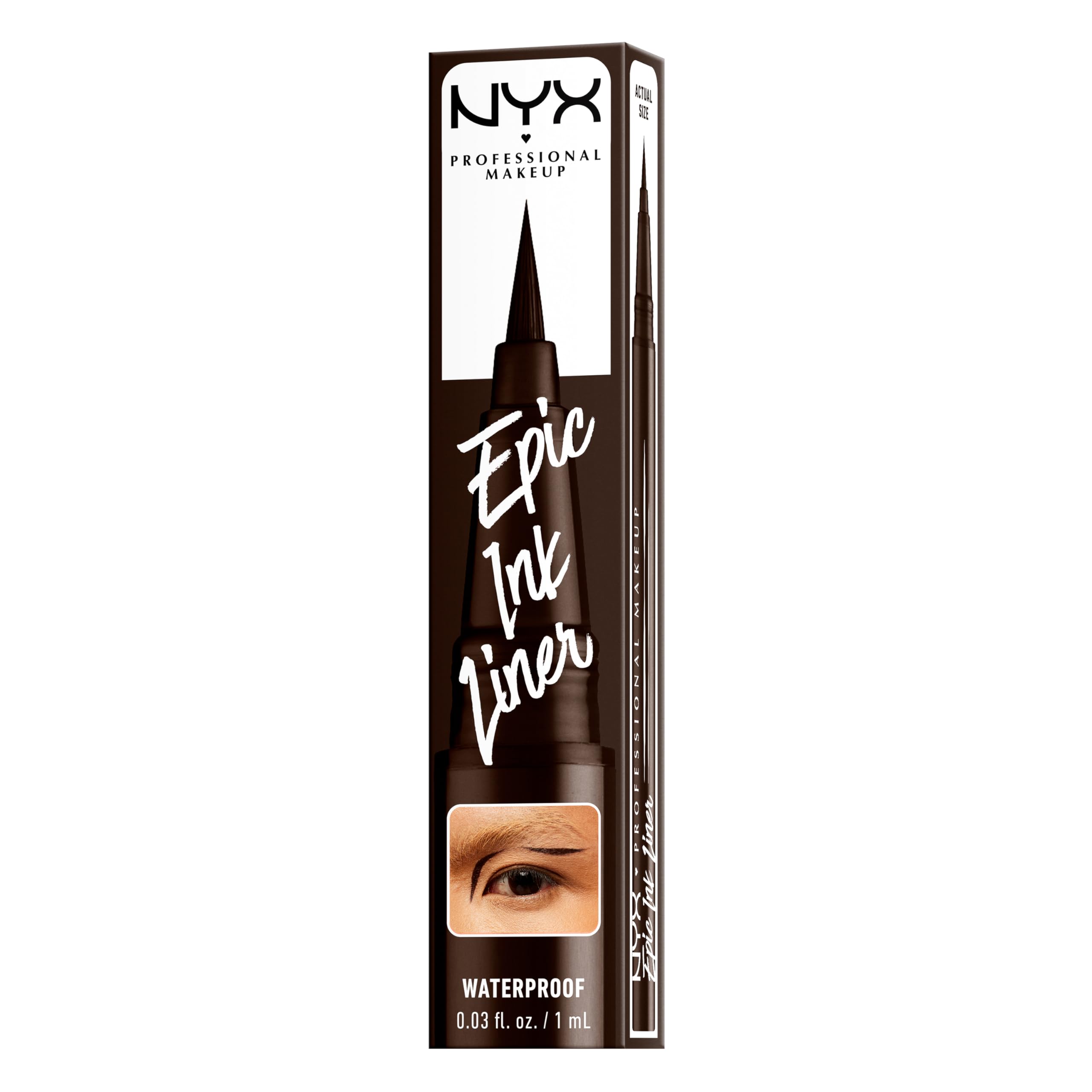NYX Epic Ink Liner upper-lash line definition with precise edging.