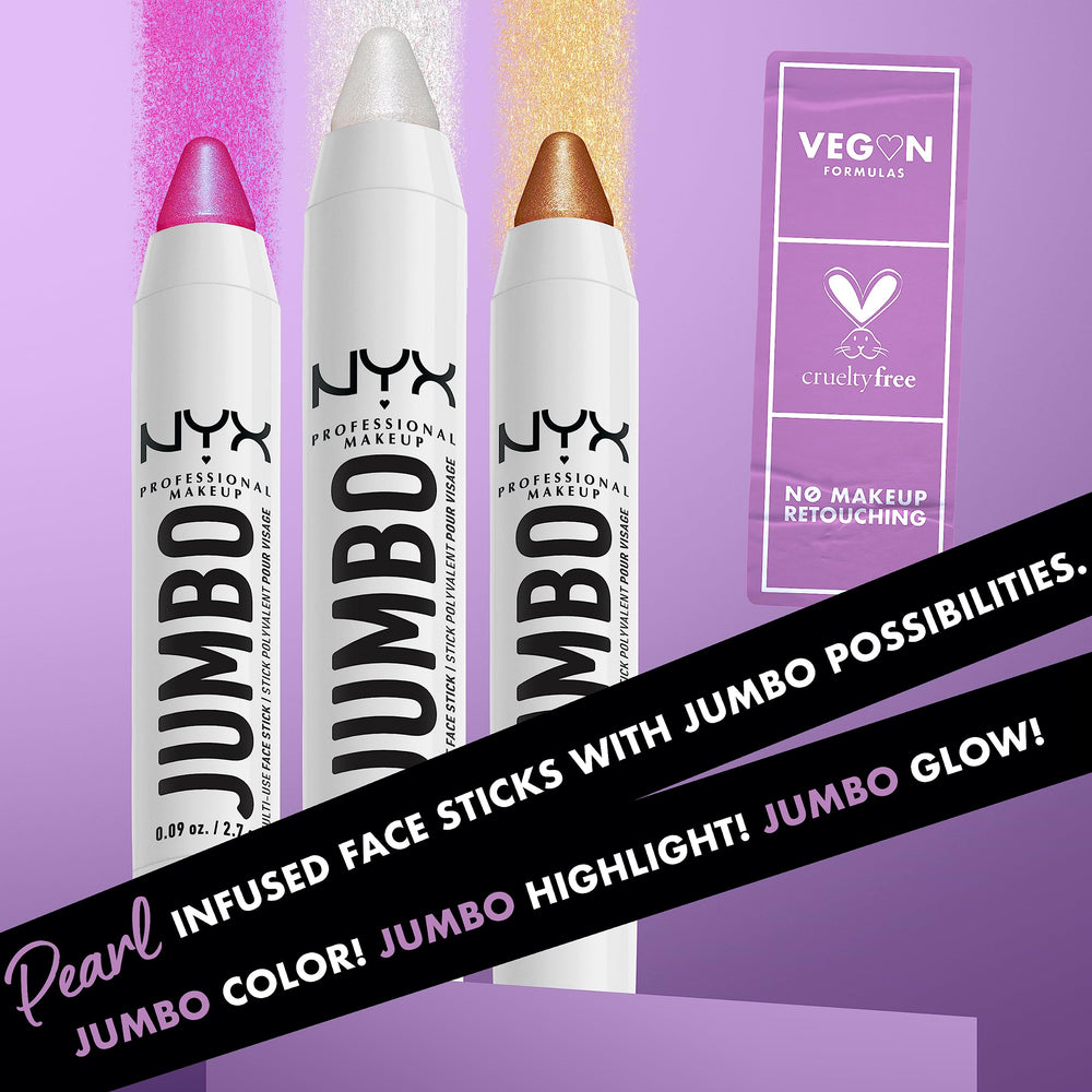 Difuminado suave del iluminador jumbo NYX para tez radiante.