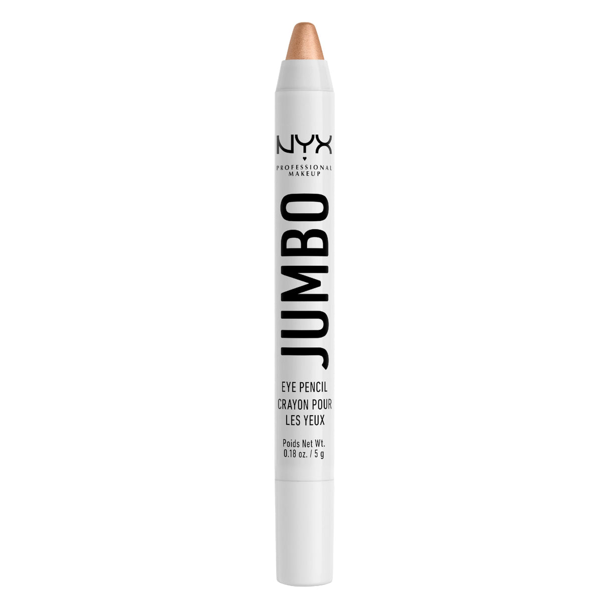 NYX Jumbo Eye Pencil Frosting Champagne Nude: aplicación suave como sombra cremosa para ojos