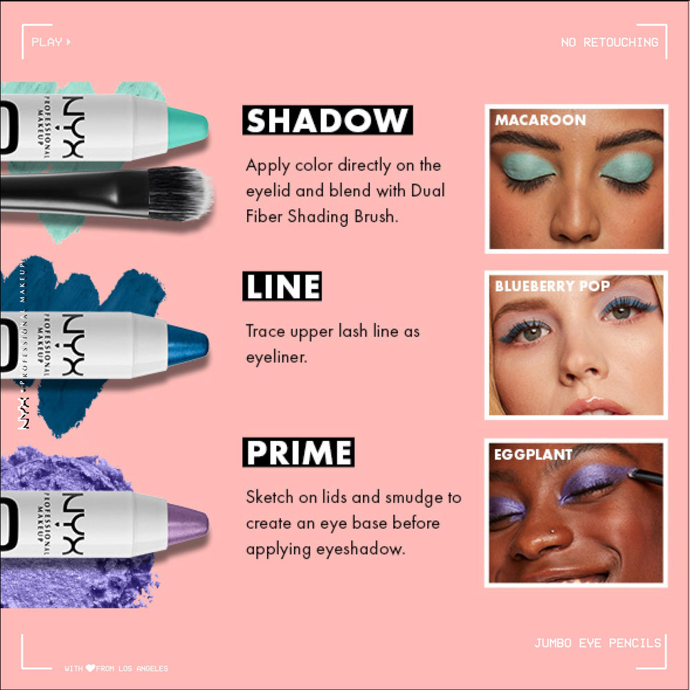 NYX Jumbo Eye Pencil Frosting Champagne Nude: difumina fácilmente para un look rápido