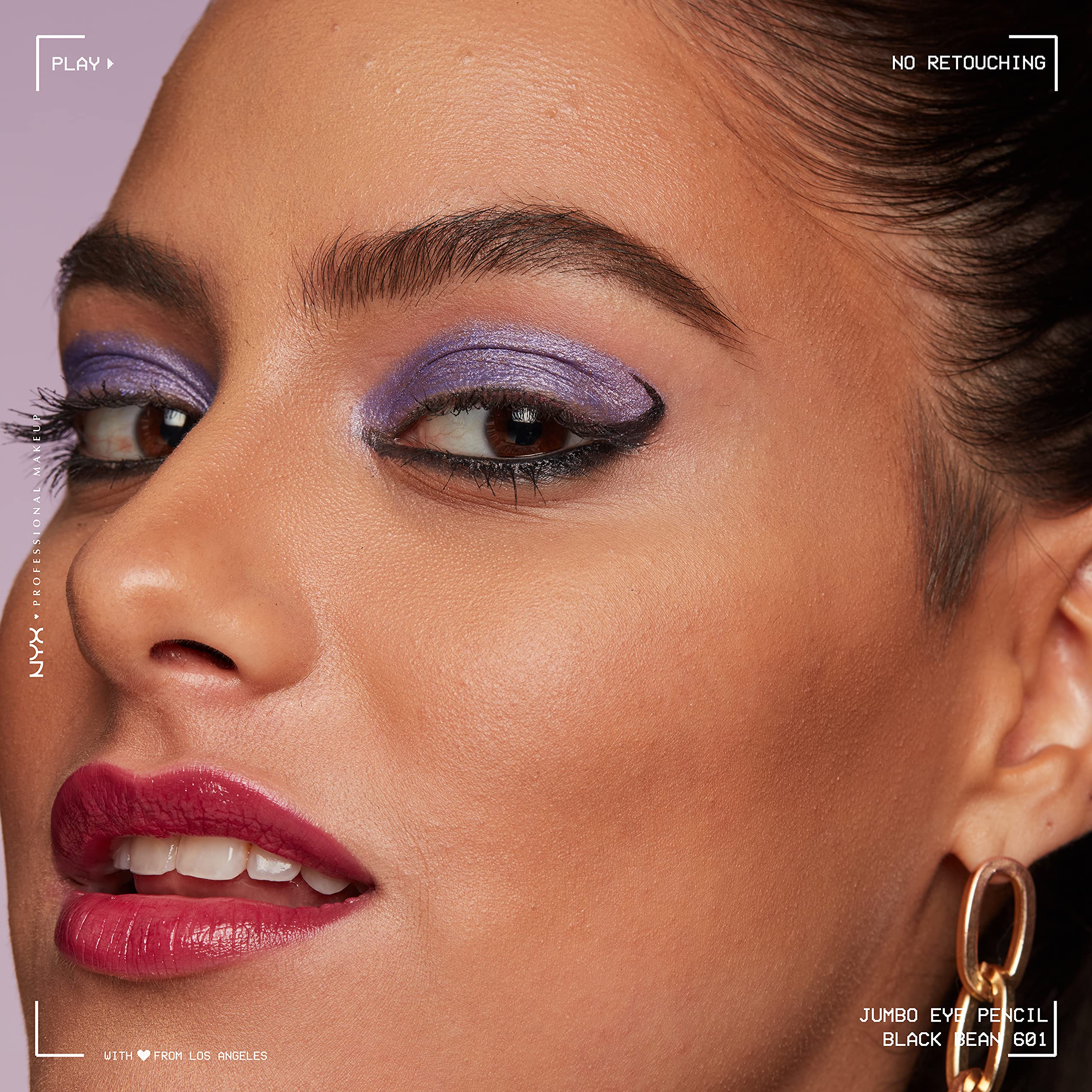 NYX Jumbo Eye Pencil Negro Bean sombra cremosa para párpado, fácil de difuminar