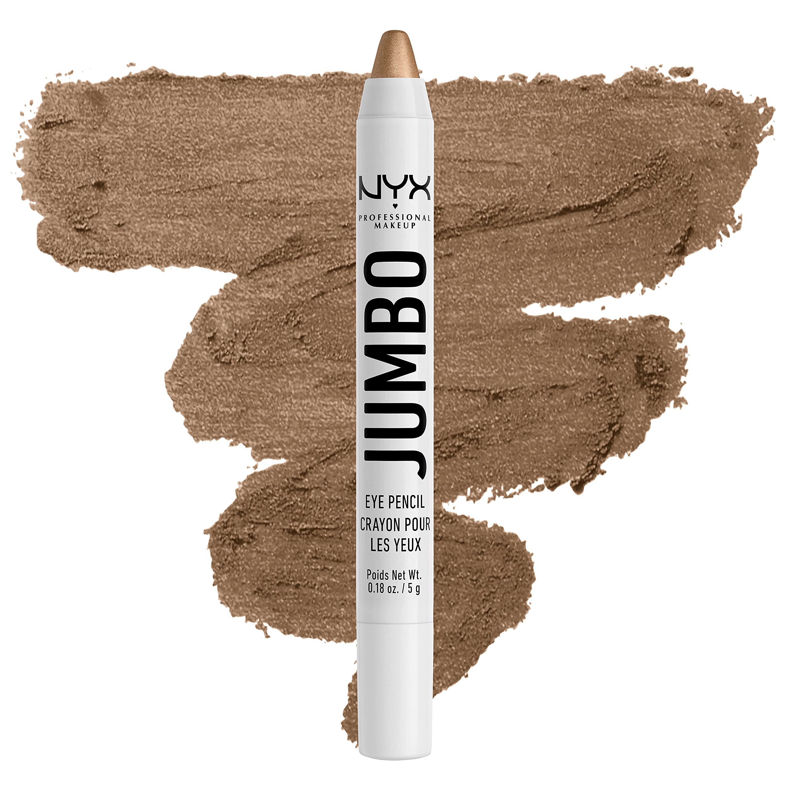 NYX Jumbo Eye Pencil moca helada para aplicar como sombra cremosa.