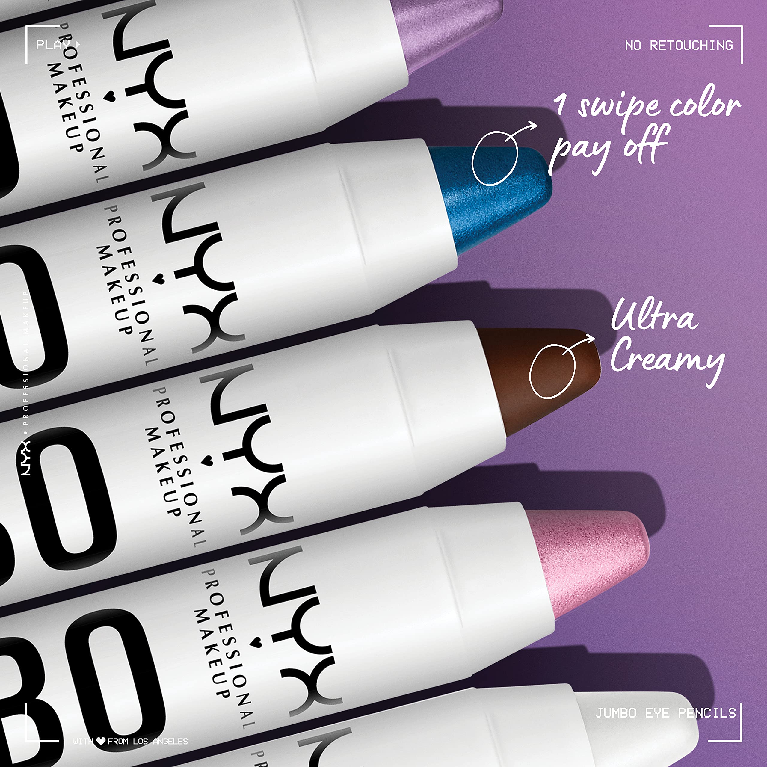 Sombra cremosa NYX Jumbo Eye Pencil con acabado mate para ojo suave.