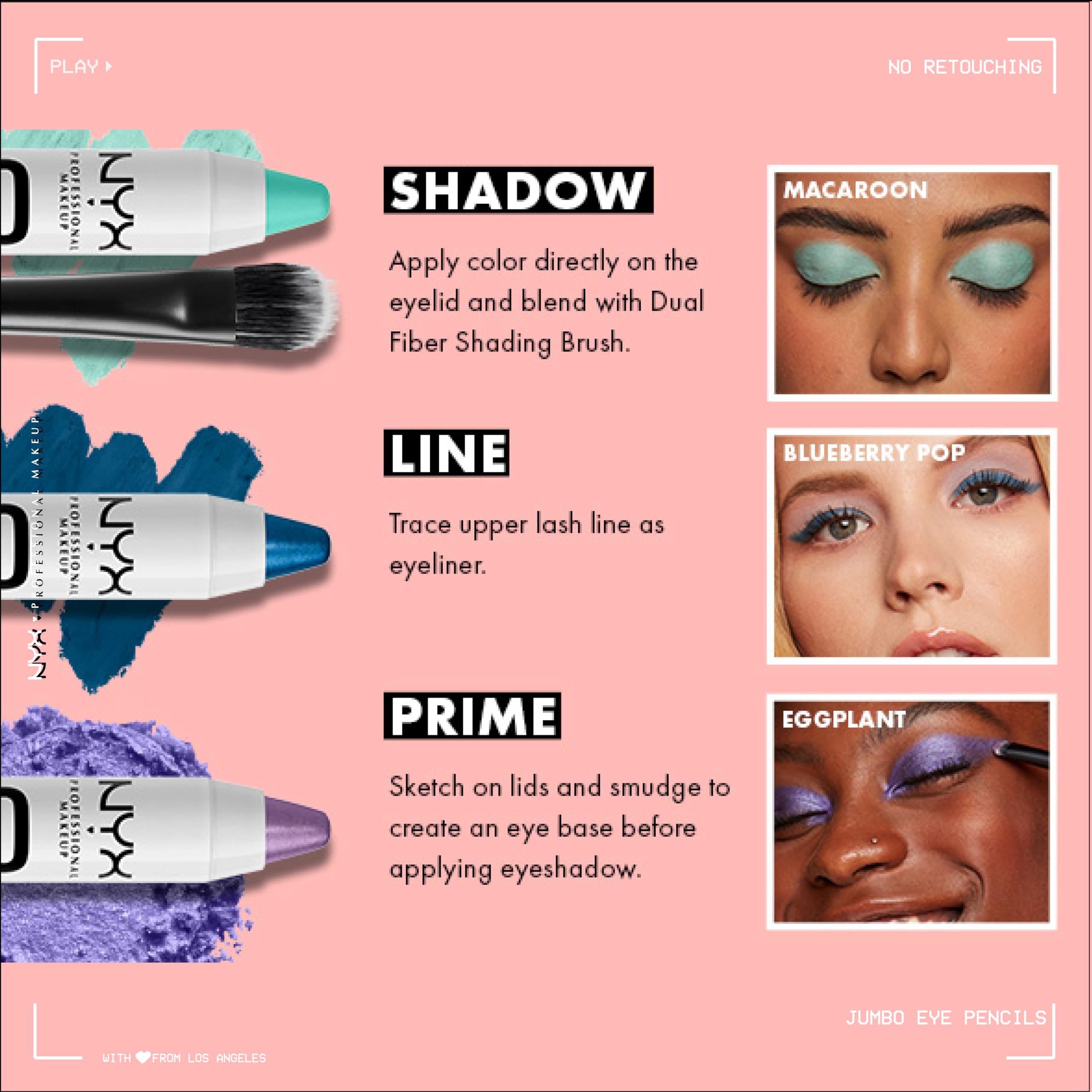 NYX Jumbo Eye Pencil versatil como sombra, delineado y realce.