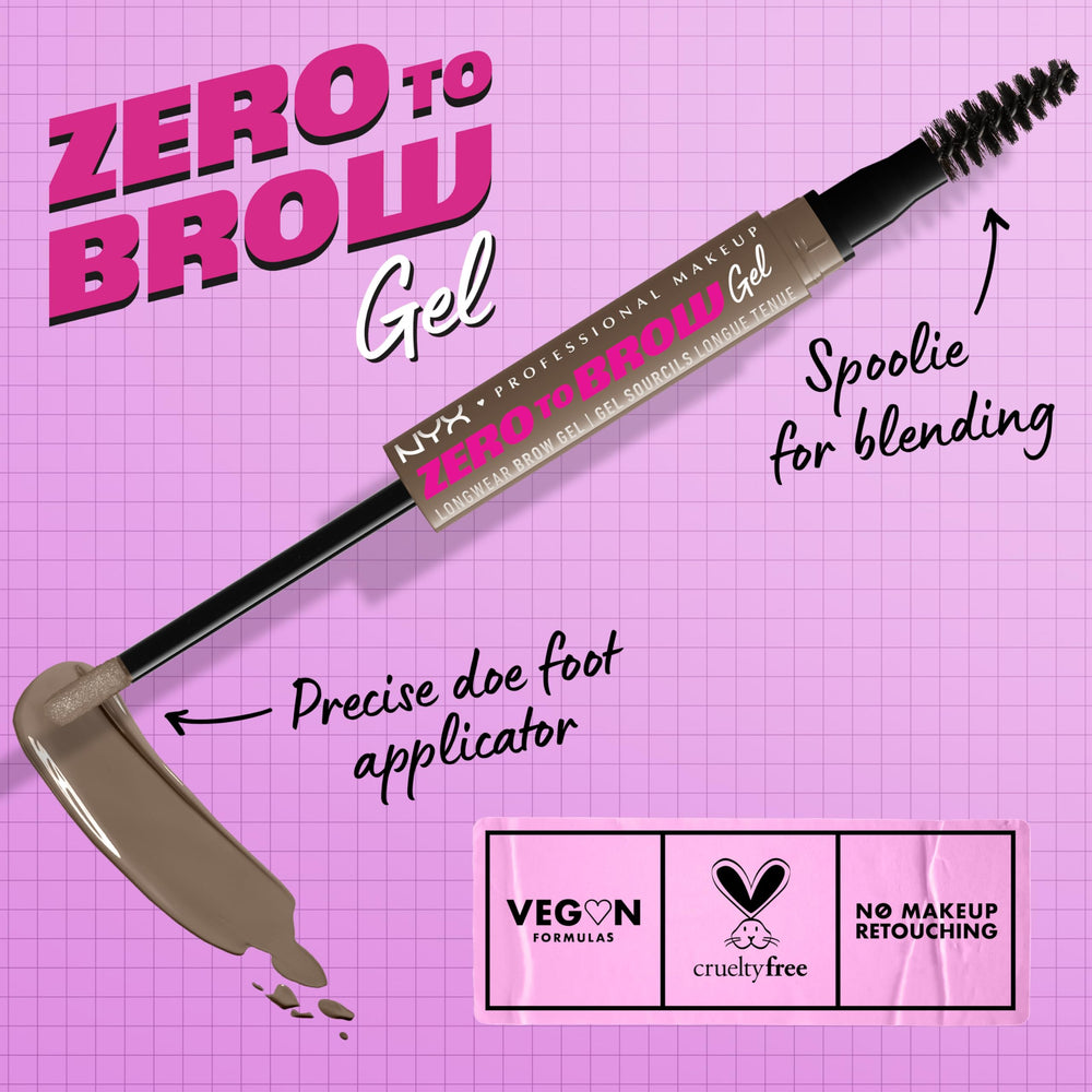 Zero to Brow: difuminado suave de líneas para cejas, tono Ash Brown.